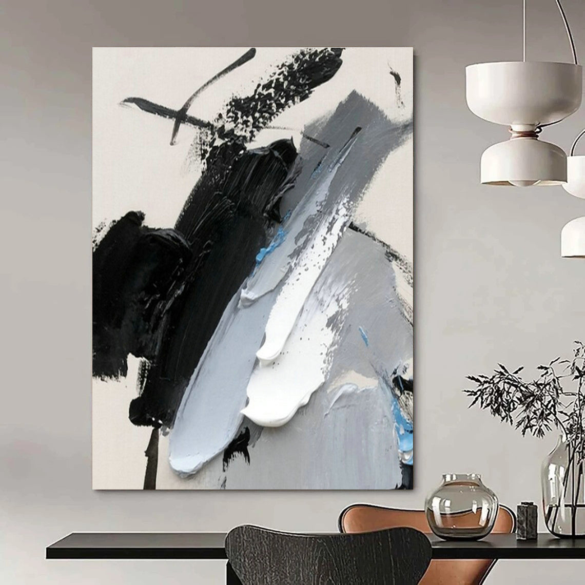 Gray - Blue Abstract Art for Coastal Home Balcony & Nautical - Themed Restaurant DLZ1658
