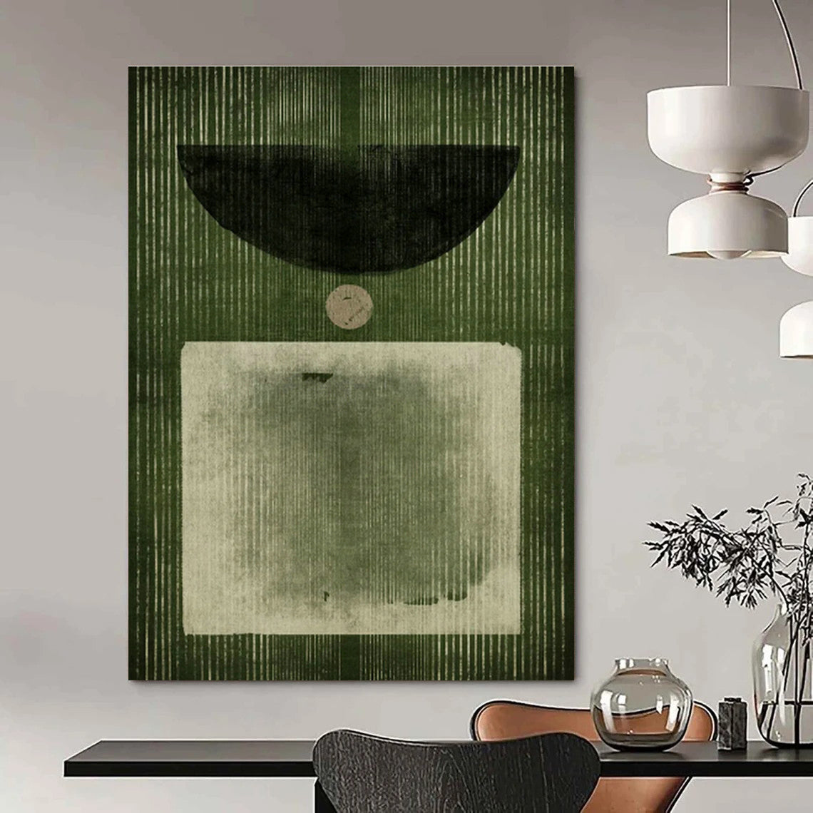 Geometric Green Art for Modern Gallery Wall & Creative Studio DLZ1385