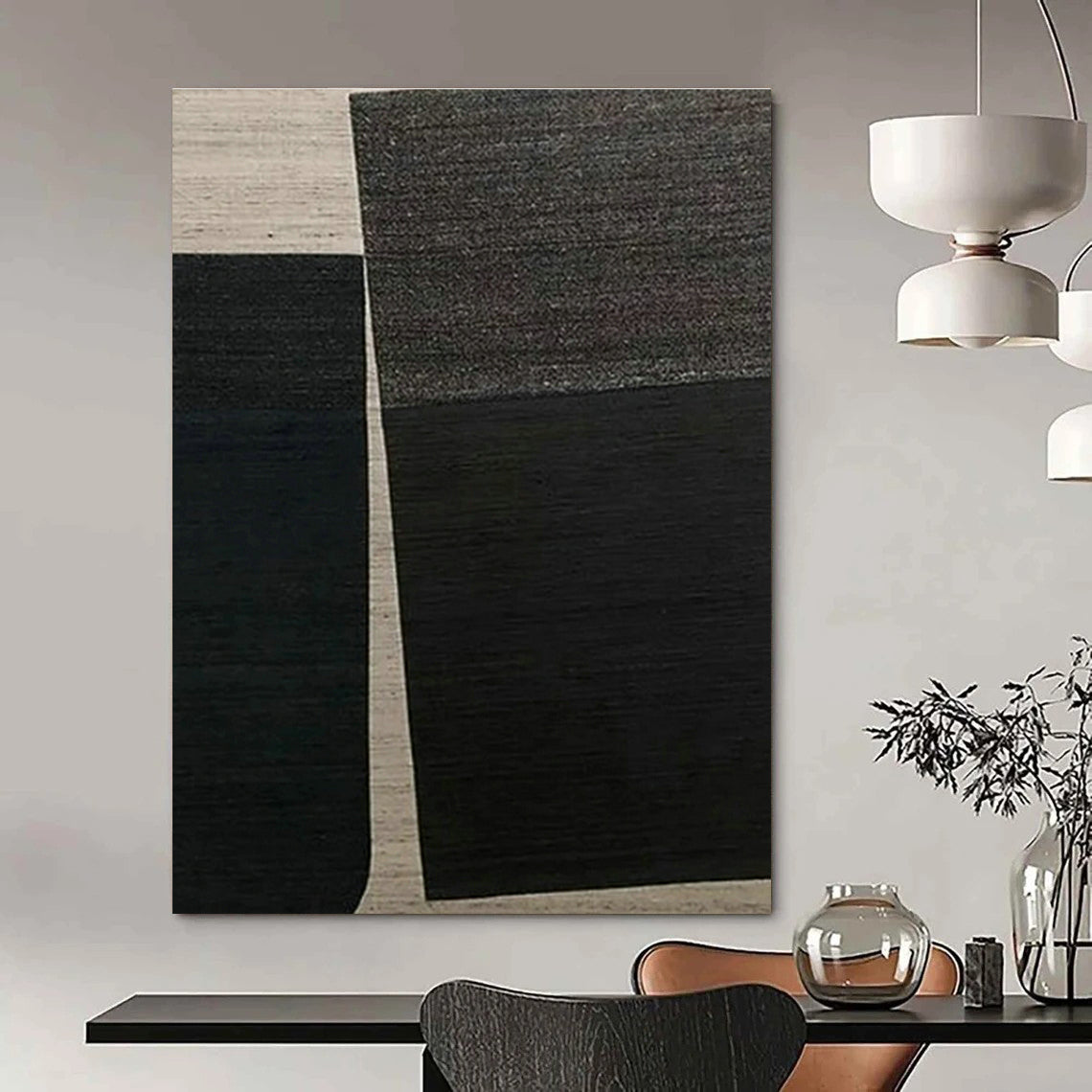 Black - White Geometric Art for Industrial - Style Café & Modern Art Gallery DLZ1505