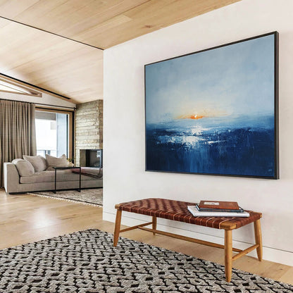 Subtle Sunset Seascape Art for Coastal Home Library & Serene Waiting Room SC106