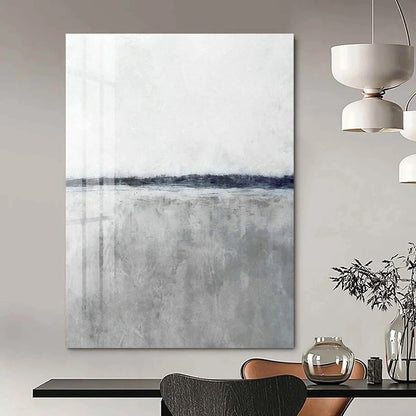 Gray - White Seaside Abstract Art for Coastal Inn & Minimalist Living Room DLZ0679