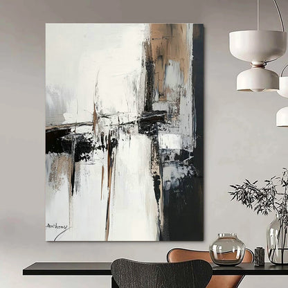 Black - White Abstract Art for Industrial - Style Loft & Modern Library DLZ0794