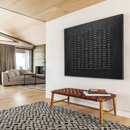 Black Textured Abstract Art for Industrial - Style Lounges DLZ2473