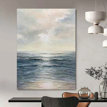 Sea and Sky Serenity Art for Coastal Villa Living Room & Beachfront Hotel Spa DLZ0870