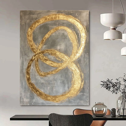 Gold - Ringed Gray Abstract for Boutique Jewelry Store & Modern Living Room STSC1295