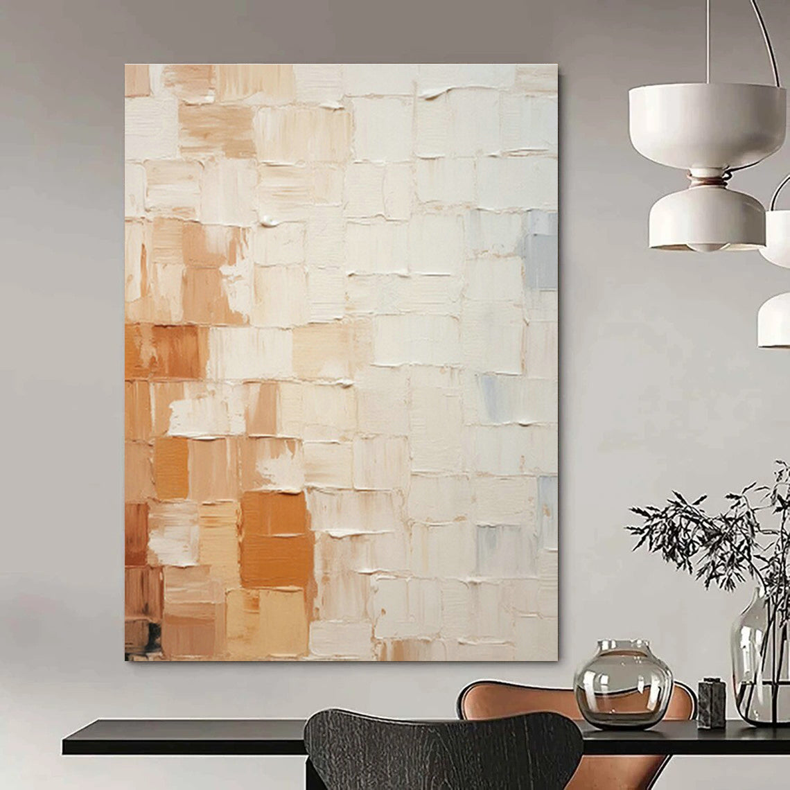 Warm - Brown Textured Abstract Art for Rustic Dining Room & Artisanal Bakery DLZ1338