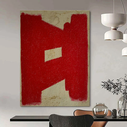 Red Geometric Abstract Art for Contemporary Café & Art Studio DLZ1083