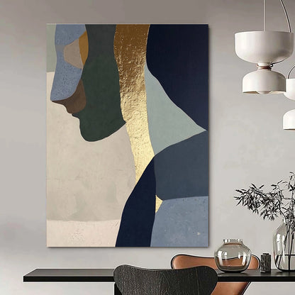 Abstract Geometric Faces with Gold Accent for Modern Home & Art - Centric Salon STSC756