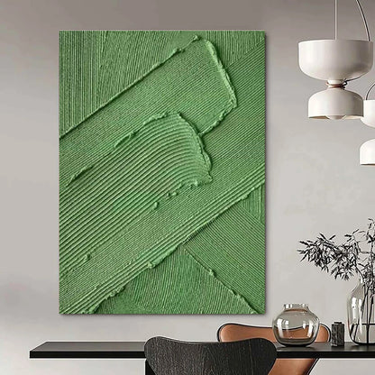 Green Texture Relief Art for Contemporary Home Gallery Walls & Minimalist Restaurant Private Dining DLZ0299