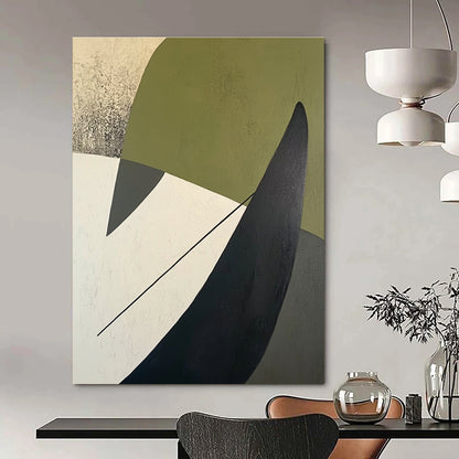 Modern Green and Black Shapes Art for Studio & Entryway STSC684