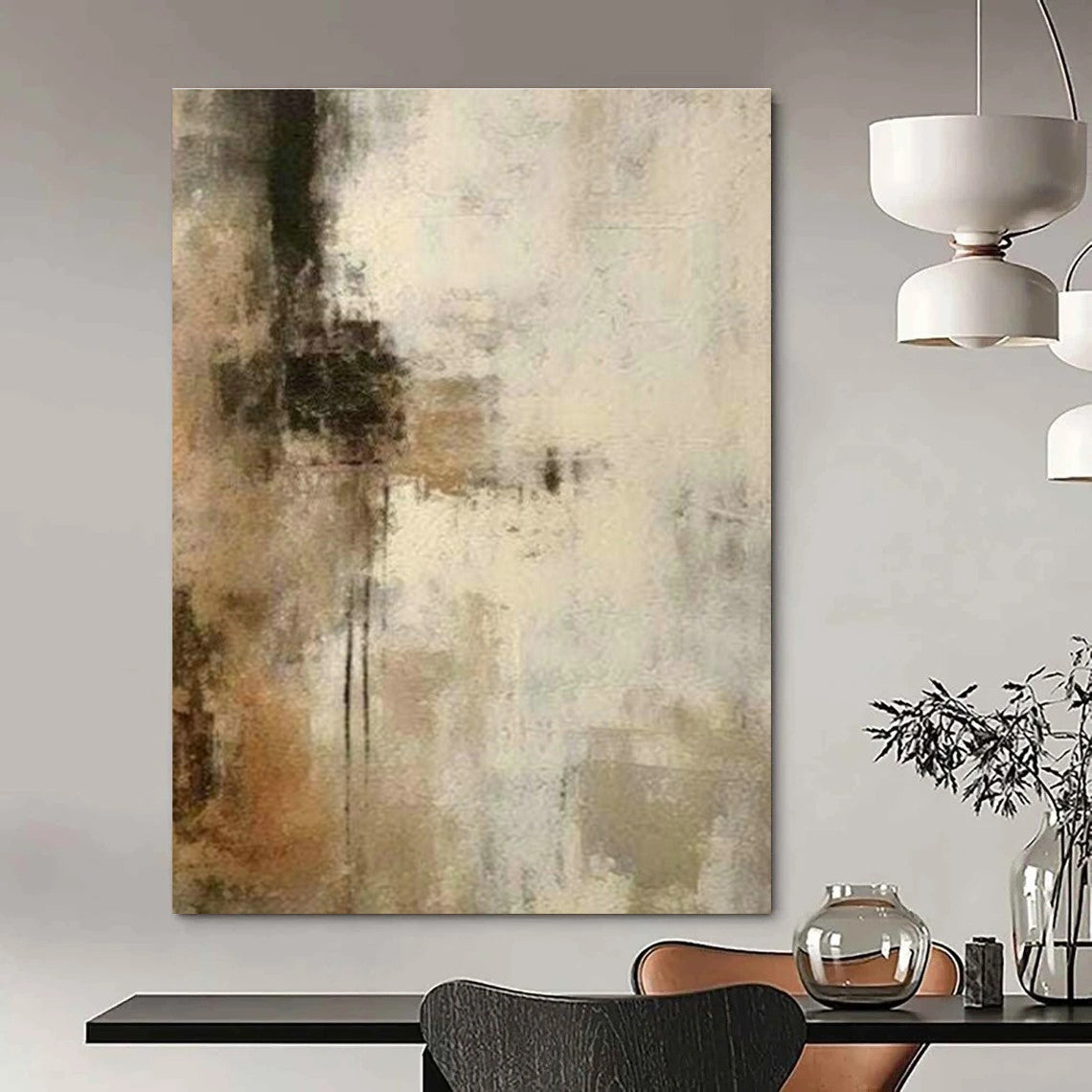 Earth - Toned Abstract Art for Nature - Inspired Spa & Minimalist Home Office DLZ2126