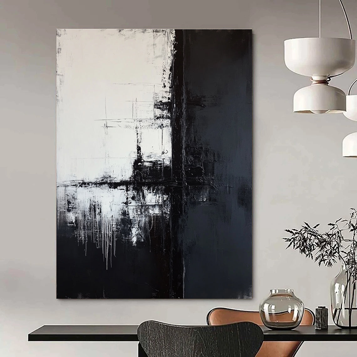 Black and White Abstract for Minimalist Gallery & Contemporary Studio Space STSC372