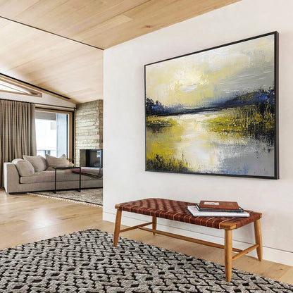 Yellow Marshland Art for Countryside Inn & Cheerful Breakfast Nook SC078