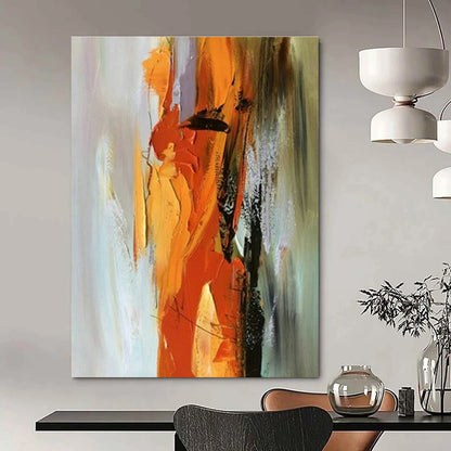 Orange - Yellow Dynamic Abstract Art for Fitness Studio & Sunny Breakfast Nook DLZ1456