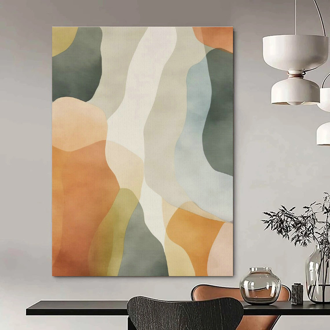 Colorful Wavy Abstract Art for Bohemian Café & Playful Kids' Room DLZ1641