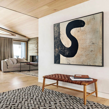 Abstract Black “S” Art for Industrial - Style Café & Modern Art Studio SC501