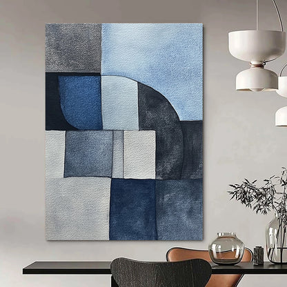 Blue - Toned Geometric Abstract for Modern Office & Art - Centric Home STSC240
