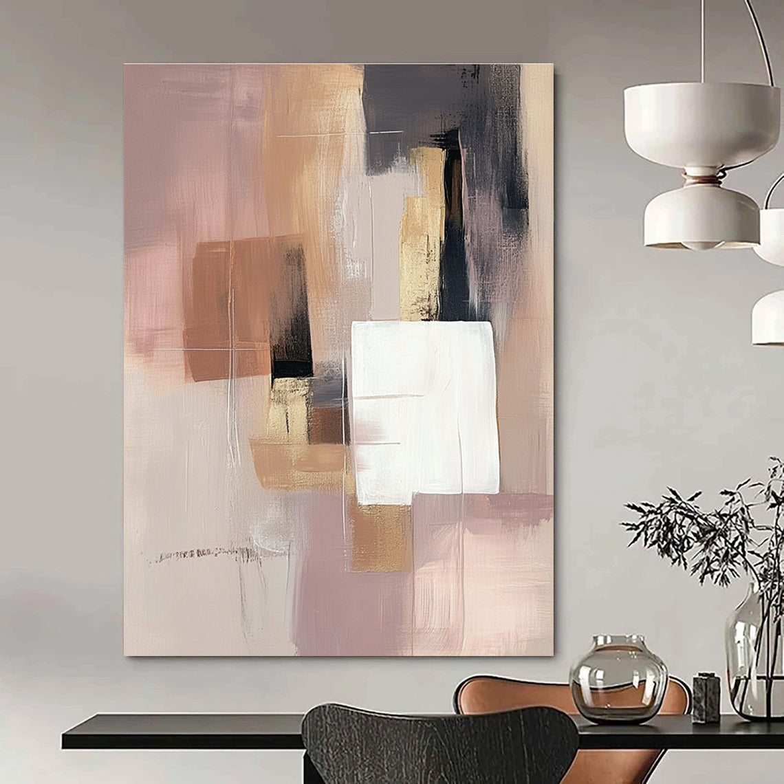 Earth - Toned Geometric Abstract for Rustic Home Library & Eco - Friendly Office STSC808