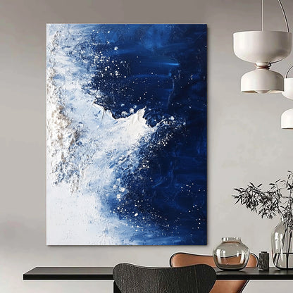 Blue and White Ocean Waves for Coastal Bedroom & Nautical Living Room STSC341