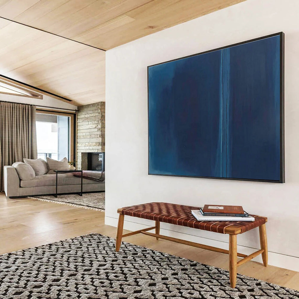 Blue Minimalist Abstract Art for Modern Home Offices DLZ2483