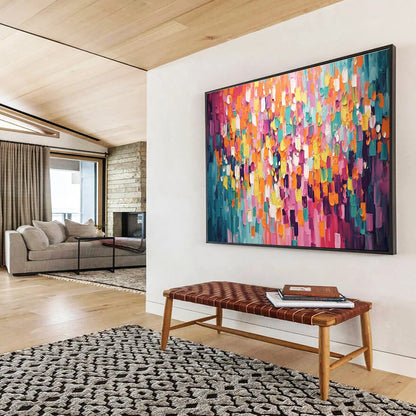 Pink - Orange Color Block Abstract Art for Spa Retreat Relaxation Rooms DLZ3252