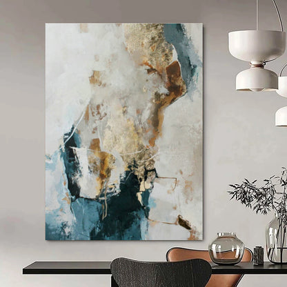 Blue and Gold Abstract Art for Nautical - Themed Restaurant & Luxury Yacht Club DLZ1017
