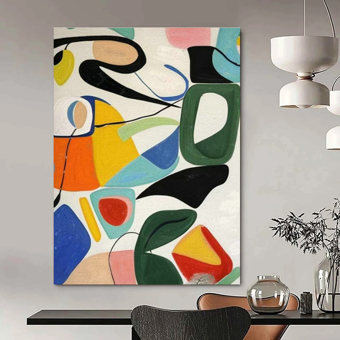 Playful Colorful Shapes Art for Children’s Playroom & Creative Coworking Space DLZ1469
