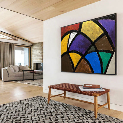Colorful Geometric Mosaic Art for Modern Living Room & Creative Office SC440