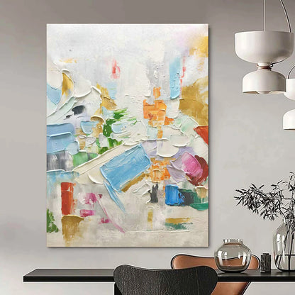 Thick - Painted Color Abstract Art for Creative Coworking Space & Eclectic Home Living Room DLZ1607