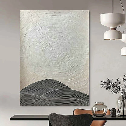 Grey - White Textured Landscape Abstract Art for Living Room & Study DLZ0491