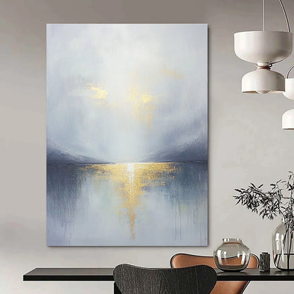 Gray - Gold Sea Reflection for Coastal Home & Elegant Spa Retreat STSC289