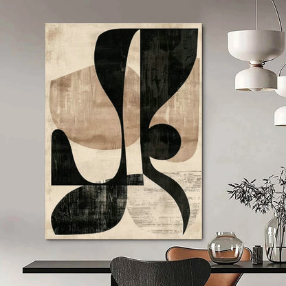 Black - Beige Geometric Abstract for Minimalist Home & Design Studio DLZ0578