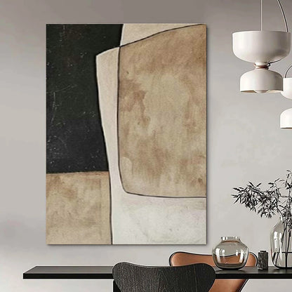 Brown and Black Geometric Collage Art for Art Studio & Industrial - Chic Loft DLZ1982