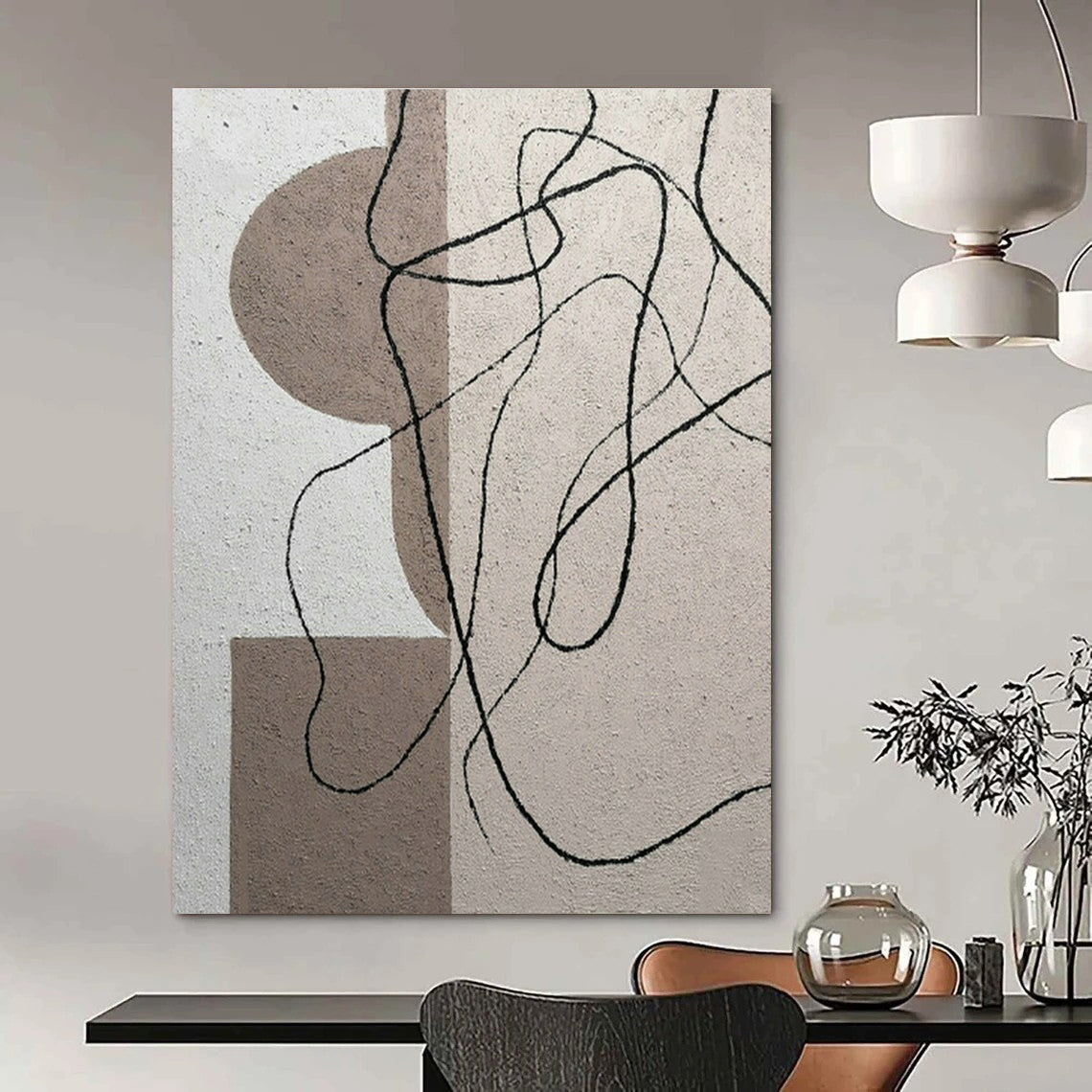 Minimalist Line & Geometry Art for Nordic Living Room & Design Studio DLZ1990
