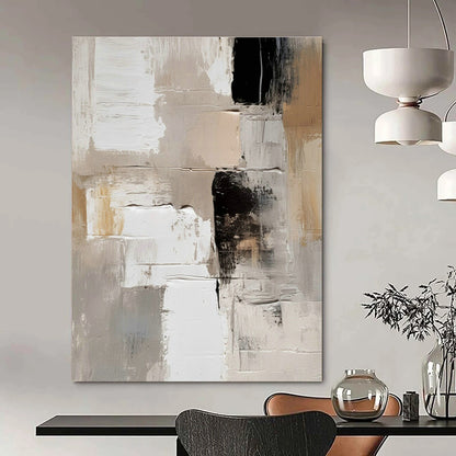 Gray - White - Black Abstract Art for Industrial - Chic Loft & Modern Art Museum DLZ0718