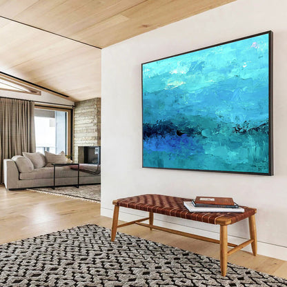 Blue Ocean Abstract Art for Coastal Home Living Room & Beachside Hotel SC201