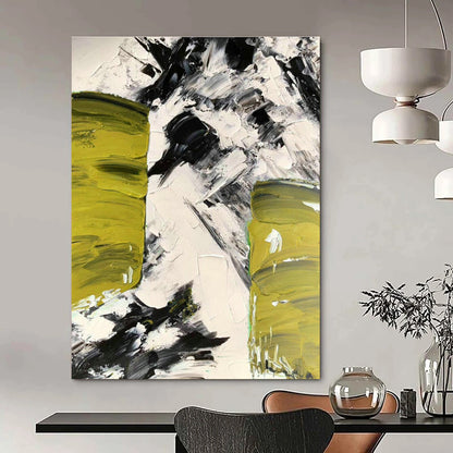 Green - Black - White Block Art for Living Room & Art Studio DLZ0483