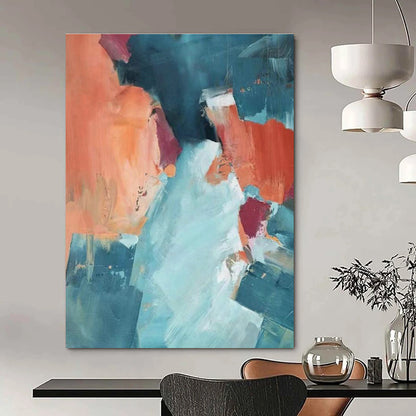 Color - Block Abstract Art for Eclectic Home Dining Nooks DLZ0276
