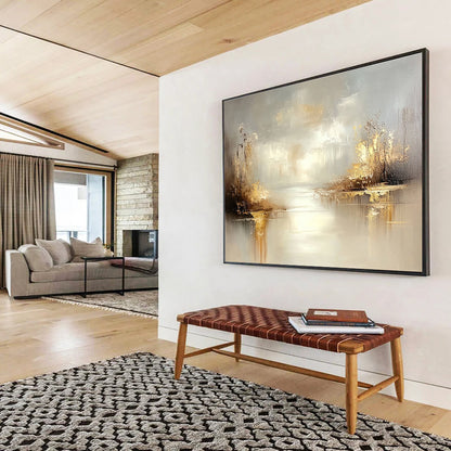 Golden Lake Landscape Art for High - End Golf Club House & Luxurious Lakeside Villa Bedroom SC117