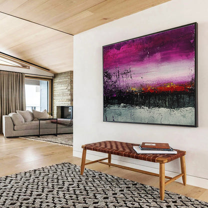 Purple Sunset Abstract Art for Bohemian Bedroom & Rooftop Lounge SC341