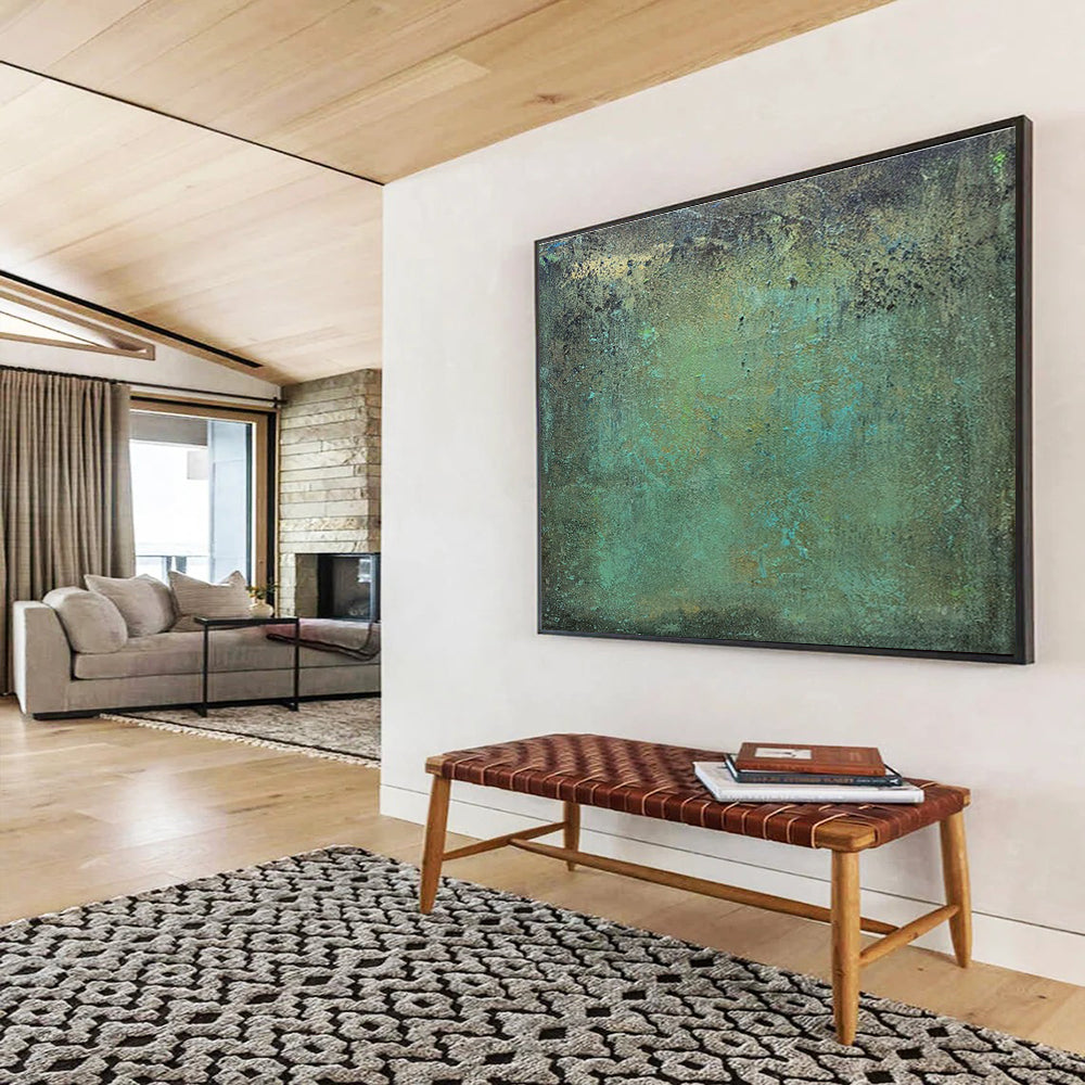 Teal - Brown Textured Abstract for Rustic Art Gallery DLZ2984