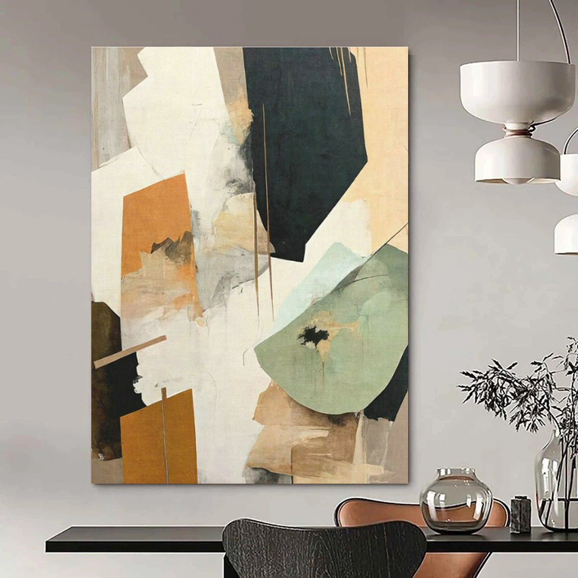 Repeated Geometric Abstract Art for Corporate Office Lobby & Minimalist Home Hallway DLZ1627