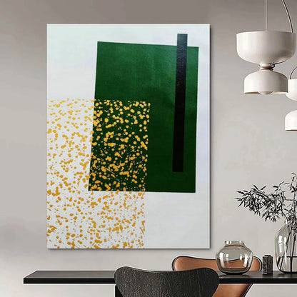 Green and Yellow Geometric Abstract Art for Modern - Tropical Home & Art - Centric Co - working Space DLZ0759