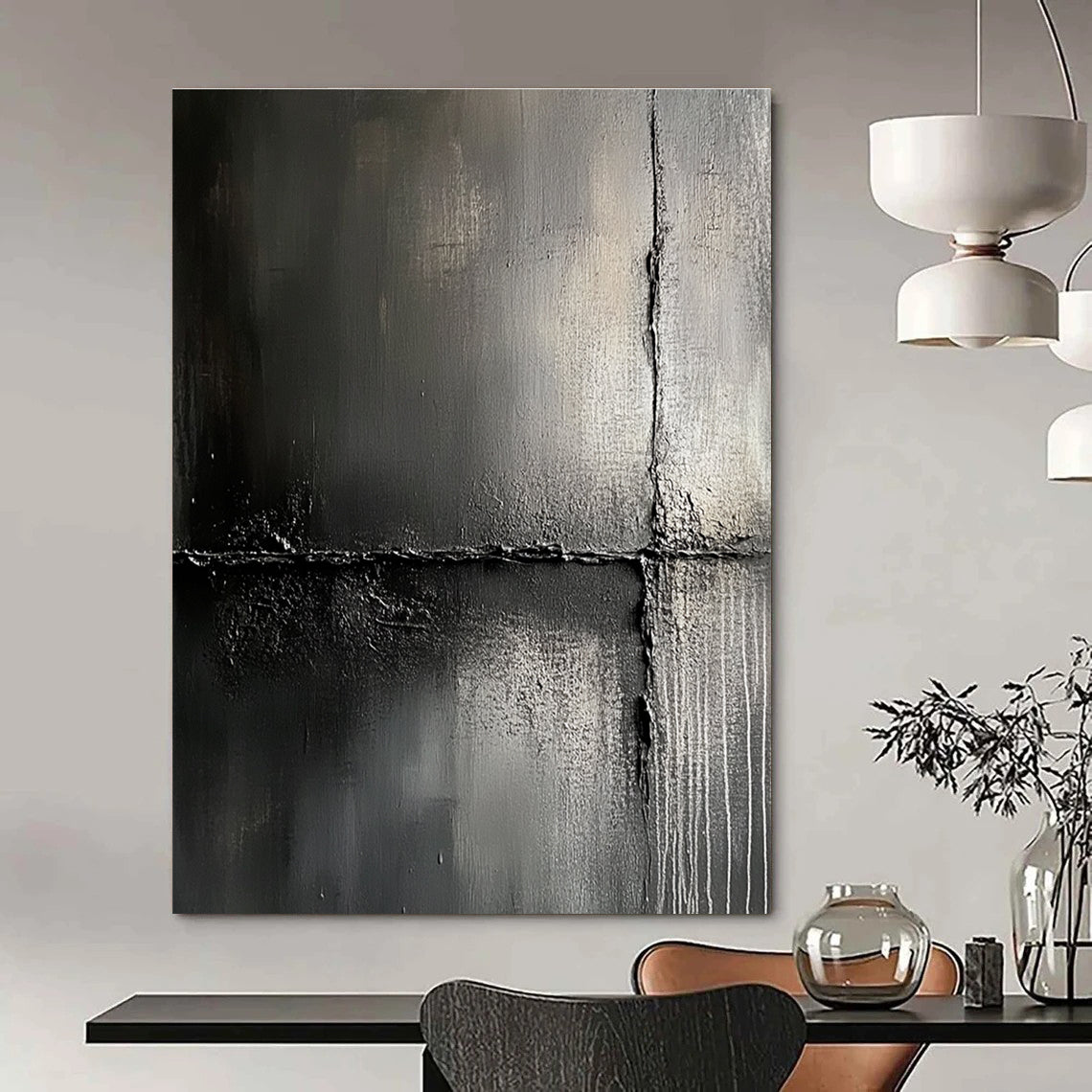 Black Abstract Minimalism for Luxury Spa Lounge & Sophisticated Home Theater STSC425