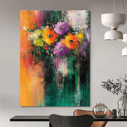 Vibrant Floral Abstract for Cheerful Kitchen & Art - Loving Garden Room STSC307