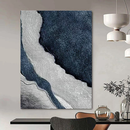 Black - and - White Line Texture Art for Contemporary Office & Monochrome Gallery DLZ2236