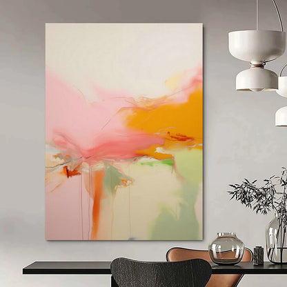 Flowing Pink - Orange Abstract Art for Wedding Venue & Art - Inspired Home DLZ2085