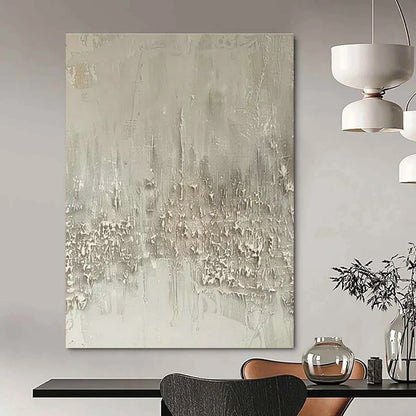 Gray - White Textured Abstract Art for Minimalist Home Office & Contemporary Art Studio DLZ1743