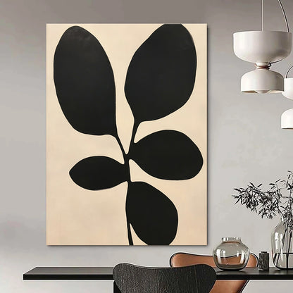 Bold Black Leaves for Minimalist Dining Room & Botanical - Themed Spa STSC1078