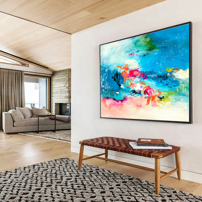 Blue - Tone Colorful Abstract Art for Inviting Dining Areas DLZ2415